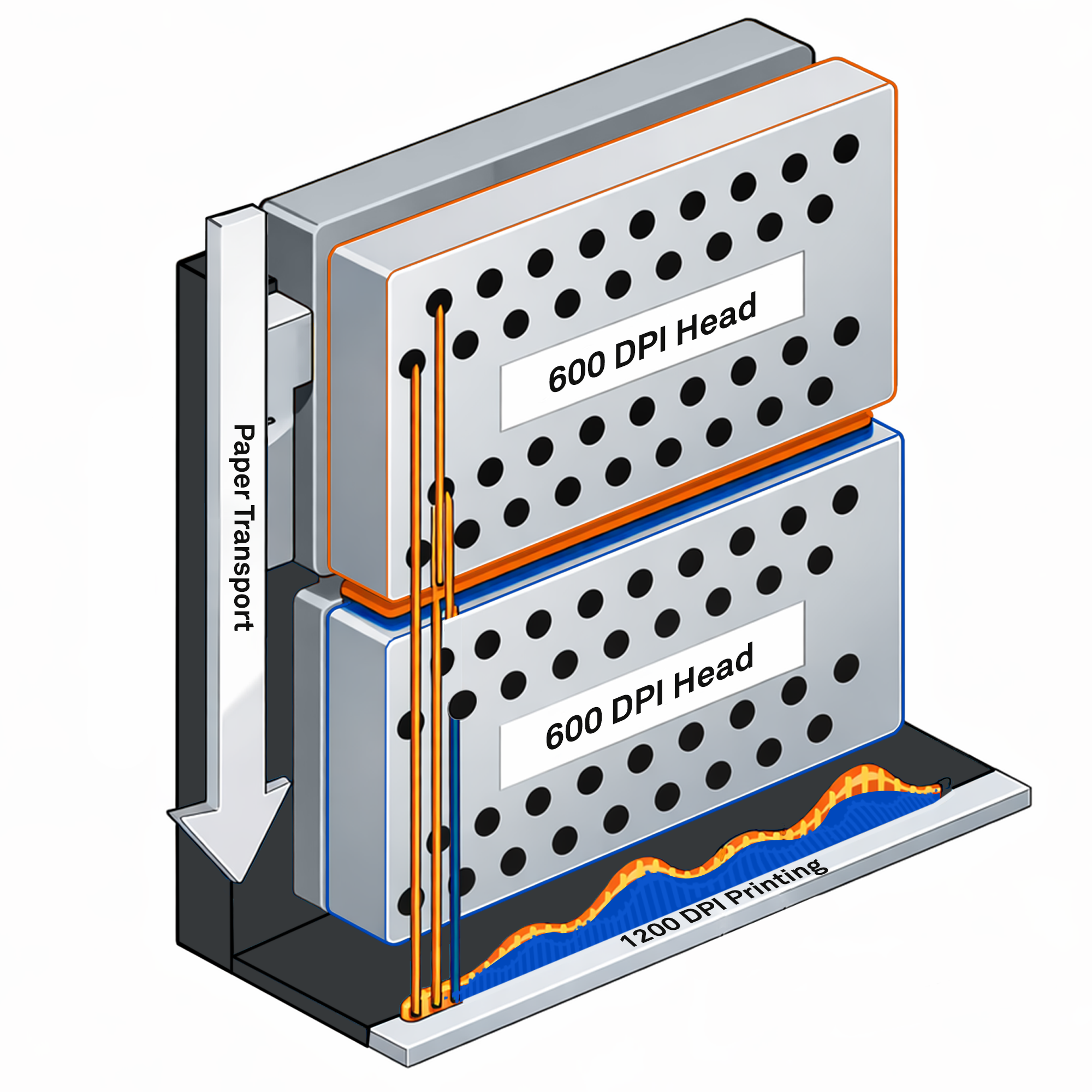 1200 dpi Dual Print Head Technology